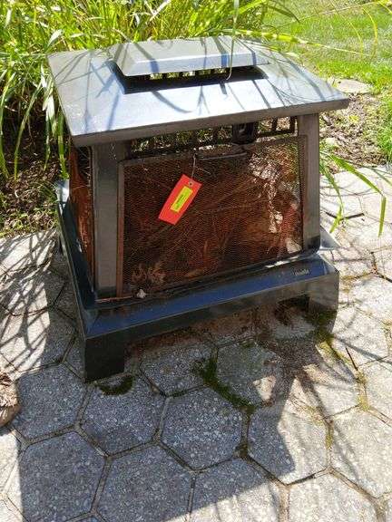 Charbroil brand pagoda style fire pit 25x20x32H Screens need replaced image