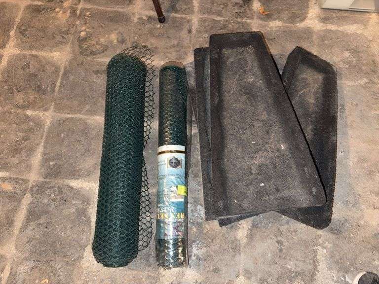 Two rolls 2’ x 25’ hex netting and 5 rubber rain guards