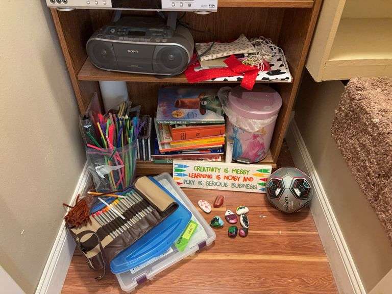 Sony CD/radio player, books, crafts, CD’s, etc image