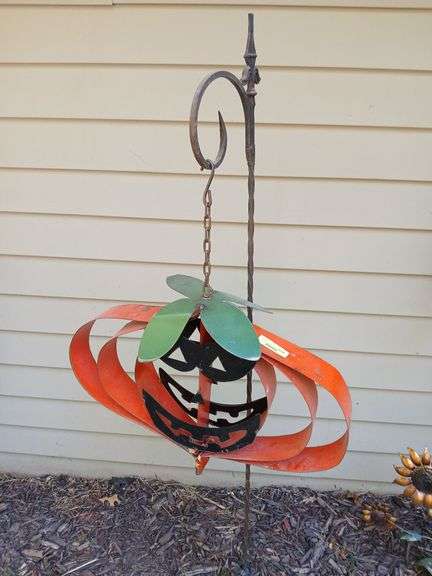 Shepherds hook w hanging jack o lantern image