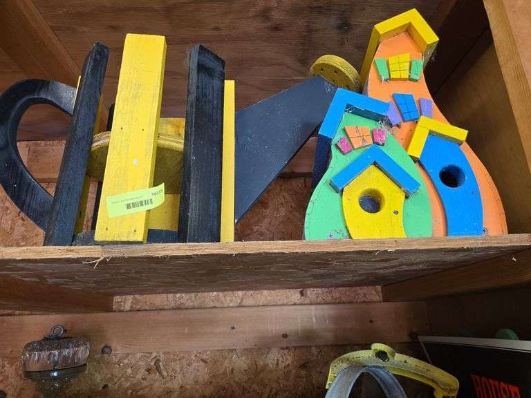 Whimsy bird houses and Hawkeye wood planter image