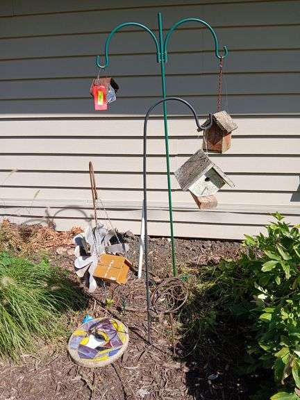 Shepherds hooks, birdhouses, etc image
