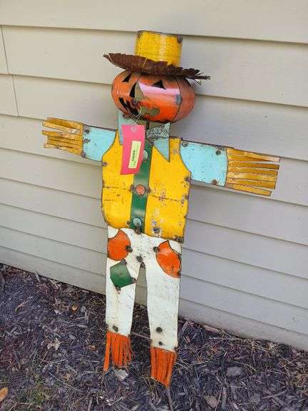 Approx 52” tall metal scarecrow image