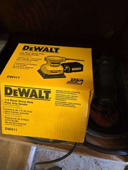 Dewalt 1/4 sheet sander and Skil angle grinder image
