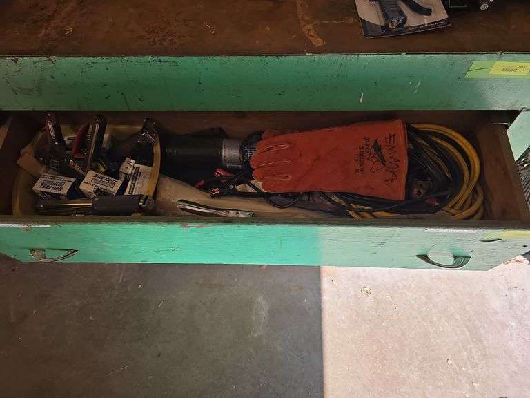 Drawer 1 items-jumper cables, welding gloves, staple guns, large zip ties image