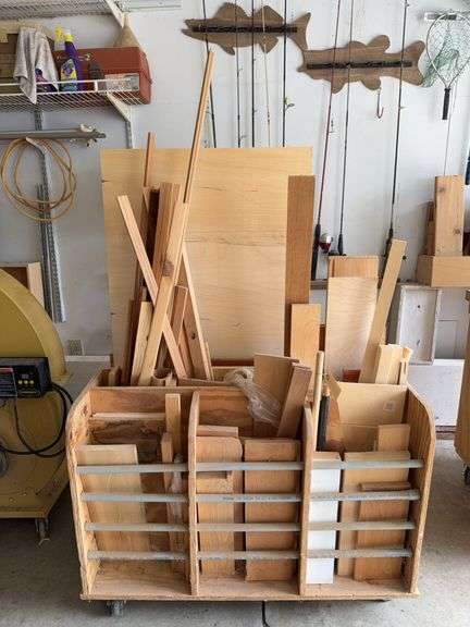 Rolling wood rack and misc materials