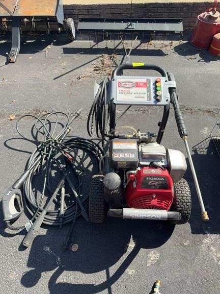 Simpson 3100 psi gas pressure washer Honda GC190 engine extra wand and hose image