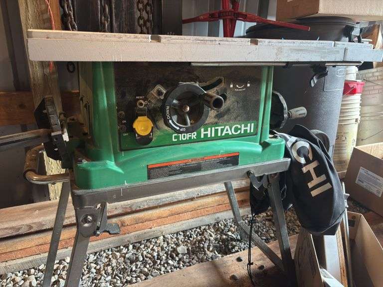 10 inch Hitachi portable job site table saw image