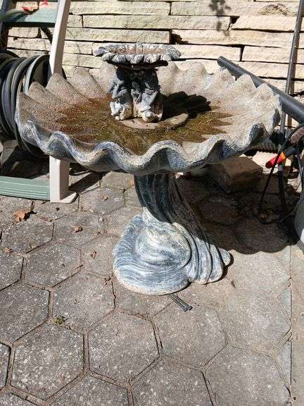 Cement bird bath approx 26x26 image