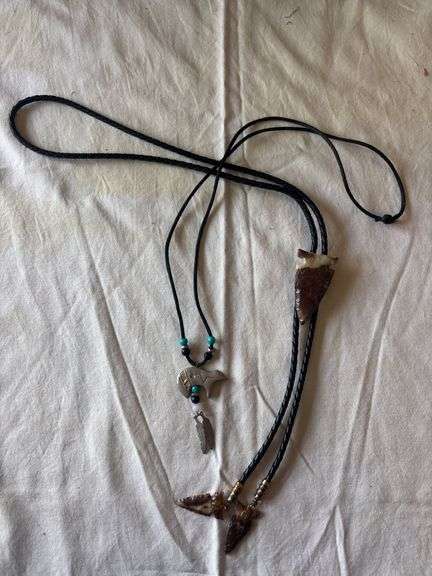 Bolo tie with arrowhead and bear necklace image