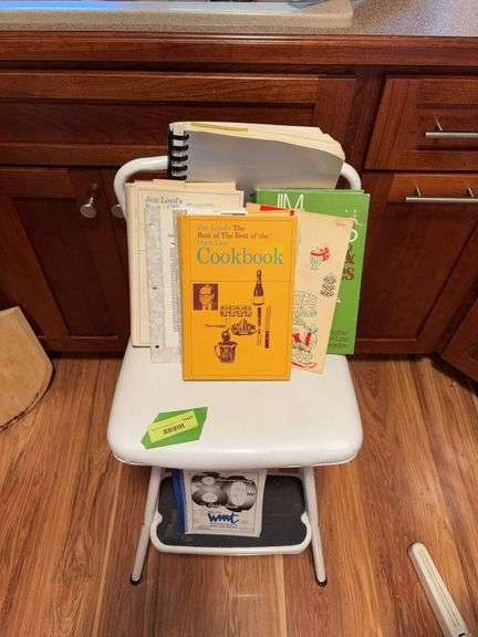 Cosco kitchen stool, Jim Loyd and WMT cookbooks image