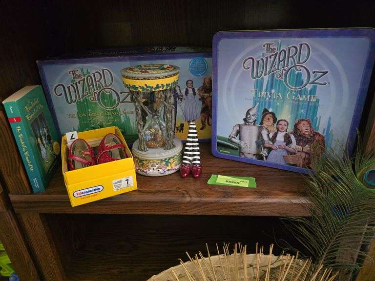 Wizard of Oz items-trivia game, board game, book, ruby slippers, etc image