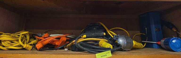 Drop light, extension cords, map gas torch, cord splitters image