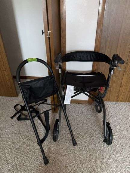 Bed grab handle and rolling walker w/ seat image