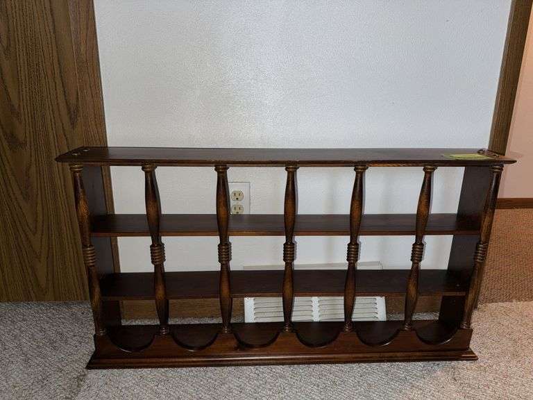 37" wide knick knacks shelf and filler, alarm clocks, figurines etc... image