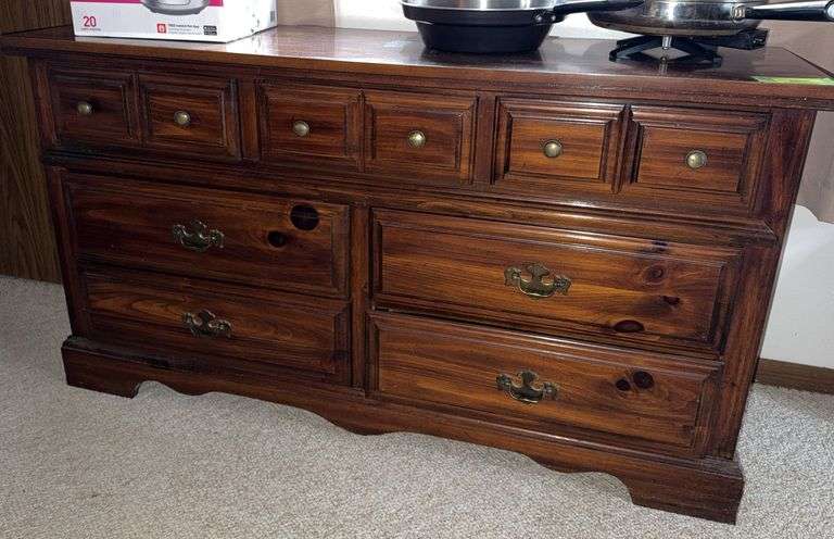 Lea 7 drawer pine dresser 18D x 58L x 32H image