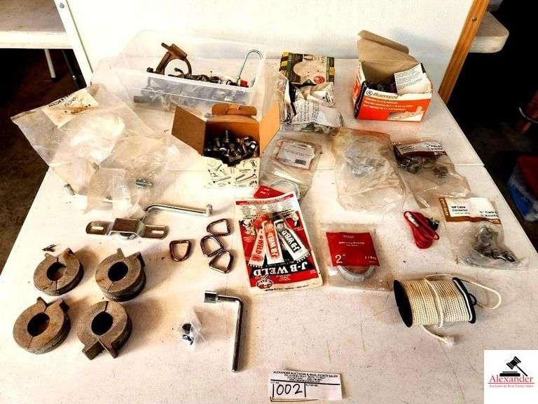4 HYDRAULIC CYLINDER SPACERS- D RINGS-BOLTS- RAMSET NAILS-NEW REPAIR PARTS-CABLE CONNECTORS-SMALL WIRE STRING-RIGID INSULATING BUSHING- image