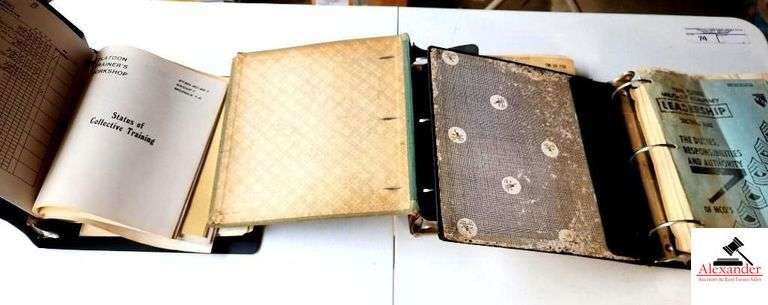 3 MILITARY MANUALS IN 3 RING BINDERS DUTIES, RESPONSIBILITIES, AND AUTHORITY-MAINTAINENCE MANAGEMENT-PLATOON TRAINING- EXTRA EMPTY BINDRS(GARAGE) image