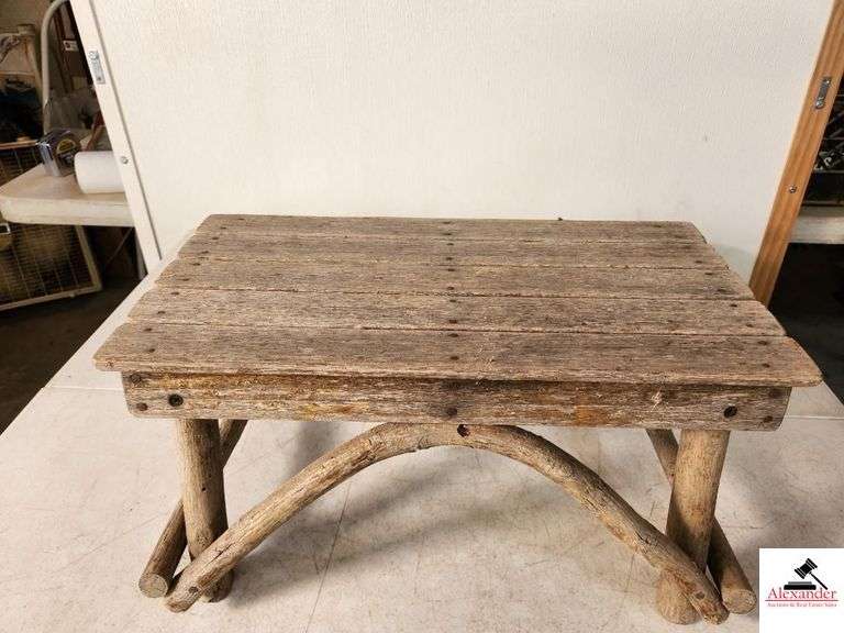 VINTAGE PRIMITIVE HANDMADE STOOL (SHOP) image