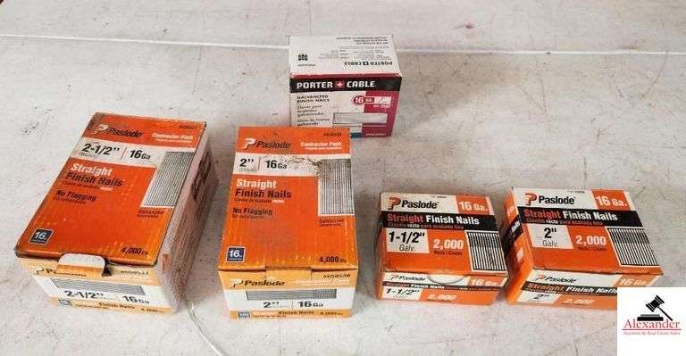PASLODE 2-1/2 IN 16GA FINISHING NAILS-BOX OF 4000 PASLODE 2IN 16GA FINISH NAILS-BOX OF 4000
PASLODE 1-1/2 IN 16GA FINISH NAILS- BOX OF 2000
PASLODE 2IN 16GA FINISH NAILS-BOX OF 2000
PORTER CABLE 2IN 16GA FINSIH NAILS-BOX OF 2500
PASLODE 2-1/2IN 16GA FINISH NAILS-BOX OF 2500
PASLODE 2-1/2IN GALVANIZED BRADS image