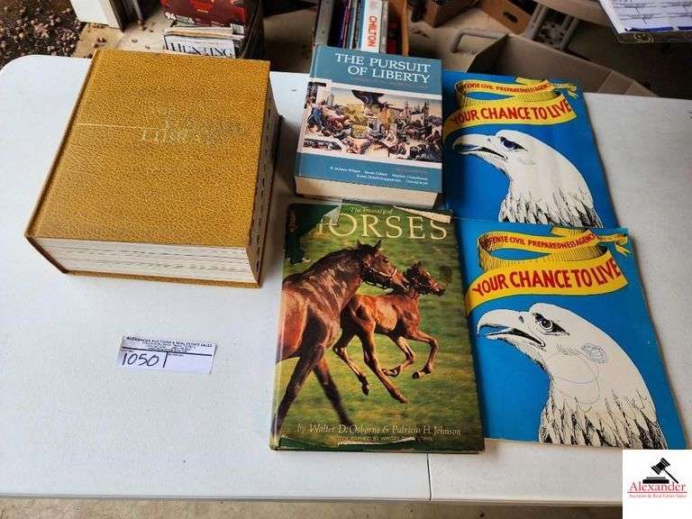 THE VOLUME LIBRARY-LARGE BOOK-HORSE LEGACY BOOK THE PURSUIT OF LIBERTY BOOK-2 YOUR CAHANCE TO LIVE DEFENSIVE PREPAREDNESS AGENCY MANUAL(GARAGE) image