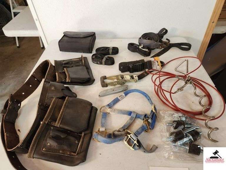 WEAVERS PONY HALTER-DOG LEASH-HORSE BRUSH-BOLTS LEATHER CARPENTER'S BELT- CUTTING KNIFE image