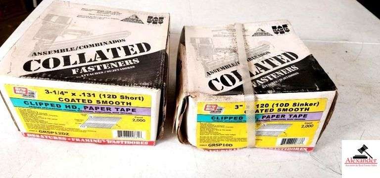 GRIP RITE COLLATED FASTNERS 3 1/4IN X .131- AND 3"X.120 COATED SMOOTH-2000 EACH BOX(SHOP) image