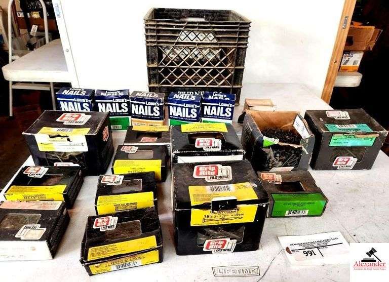 GRIP RITE AND LOWES NAILS MISC SIZES-BOXES HALF FULL OR LESS-18 BOXES image