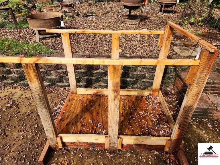 WOOD FRAME STORAGE RACK-2X4 AND 2X2-PLYWOOD BOTTOM OUTSIDE image