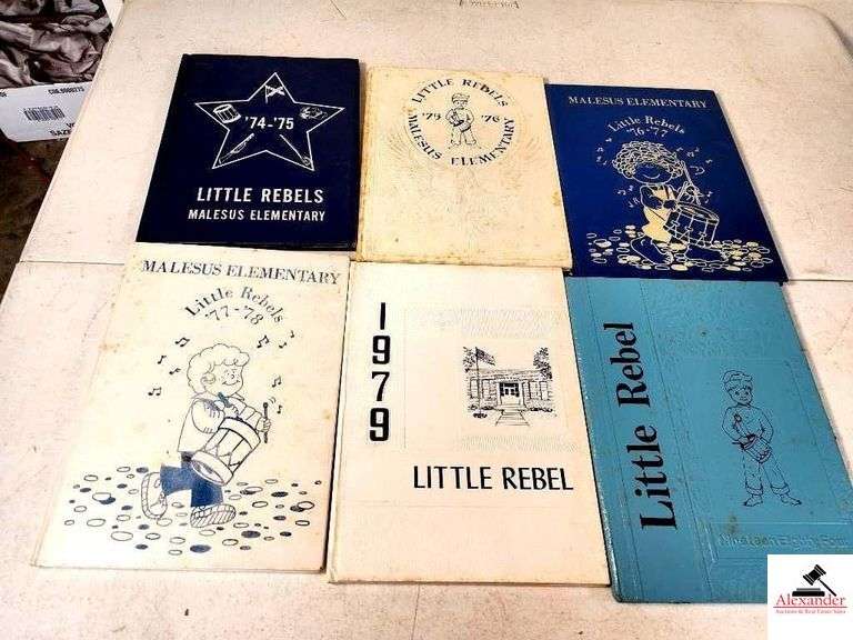 SCHOOL ANNUALS MALESUS ELEM LITTLE REBEL 1974,1975, 1976, 1977, 1978, 1979, 1984 - HAVE BEEN WRITTEN IN - (GARAGE) image