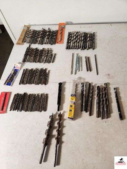 DRILL BIT INVENTORY-WOOD BITS, STEEL BITS- NEW AND USED-53 LARGE, 67 SMALL BITS image