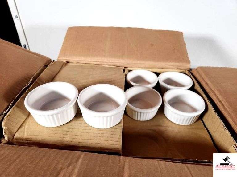 (48) TUXTON 4-1/2OZ WHITE PORCELAIN RAMEKINS image