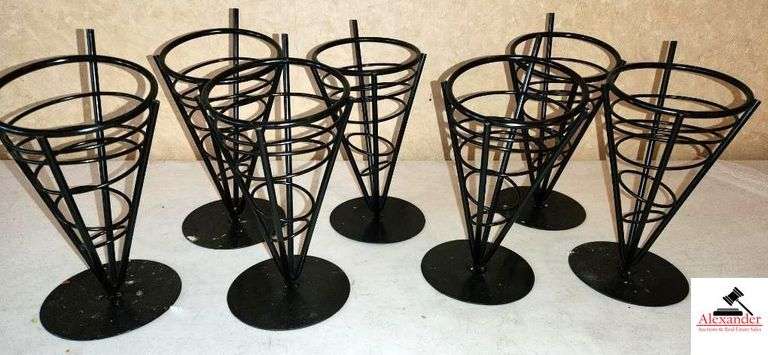 METAL CRAFT AW IRON SERVING   CONE BASKETS  (7)  (DINING UPSTAIRS) image
