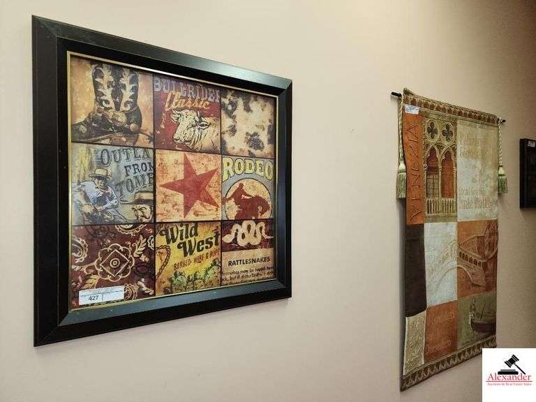 FRAMED RODEO PRINT-HANGING TAPESTRY- FRAMED BULL QUOTE PRINT(OFFICE) image