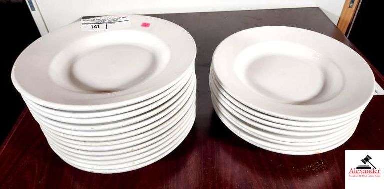 (12) THE DISH FACTORY 12" DEEP DISH DEEP PLATES+ (2) 12" CHINA PLATES image