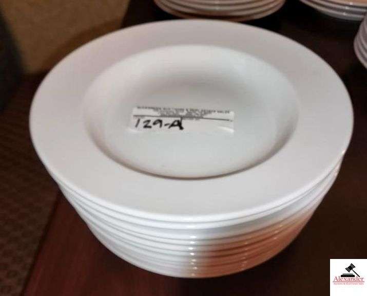 (11) 12" TUXTON DINNER PLATES-ROUND- WHITE-DINING ROOM image