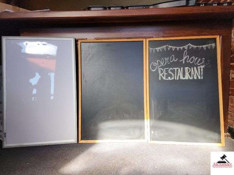 (5) BOARDS- (2) CHALKBOARDS- (2) OPERA HOUSE SIGNS- (1) OPERA HOUSE MENU SIGN- image