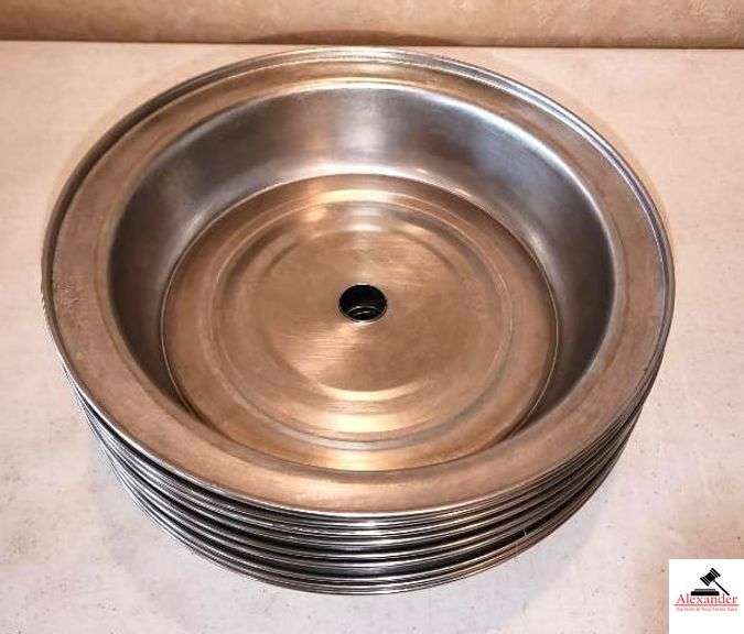 10"MIRROR FINISH PLATE COVERS (9)  NEW & SLIGHTLY USED (UPSTAIRS) image