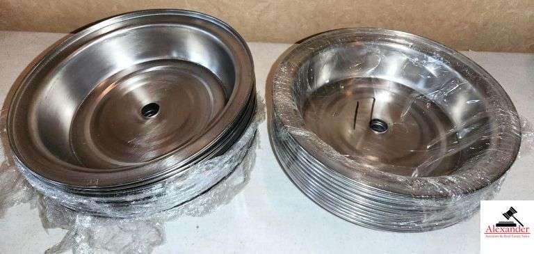 10"MIRROR FINISH PLATE COVERS (20)  NEW & SLIGHTLY USED (UPSTAIRS) image