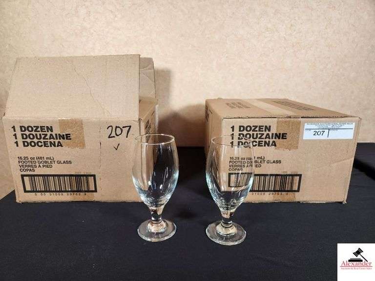 FOOTED GOBLET GLASS - 16.25 OZ. - 1 NEW DOZ. - image