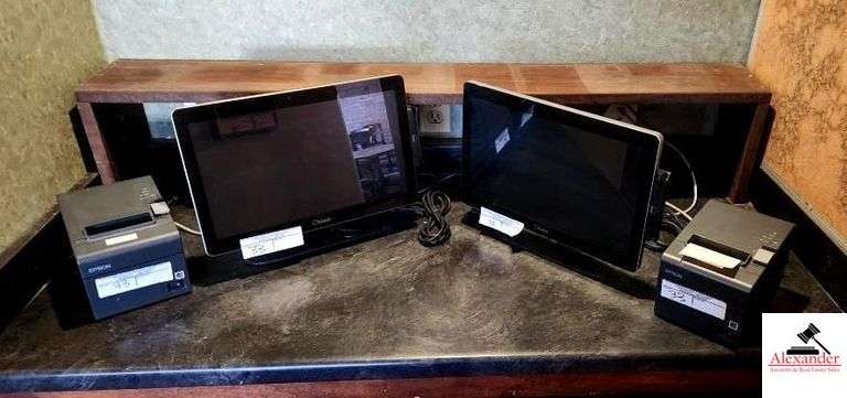 TOAST POS CONTROL STATIONS (2) DOWNSTAIRS BAR AREA-(1) UPSTAIRS OFFICE- EACH HAVE A MONITOR, PRINTER, AND CASH DRAWER-EXTRA CASH DRAWER, PRINTER, AND ROUTER AND BATTERY BOX IN UPSTAIRS OFFICE-5.5 STATIONS image