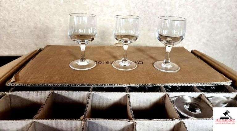 ANCHOR HOCKING EXCELENCY 6.5 OZ  WINE GLASSES  - RIM TEMPERED 20)  & (7) COCKTAIL GLASSES image