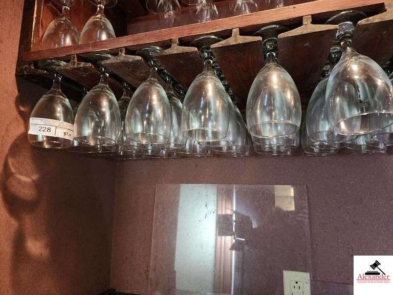 (37) LARGE WATER GLASSES W/PEDTESAL-(PREP ROOM DOWNSTAIRS) image