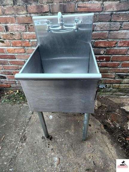 ADVANCE TAB CO. HANDWASH STAINLESS SINK WITH FAUCET - INCLUDES WALL SHELF ATTACHMENT (GAP SHED) image