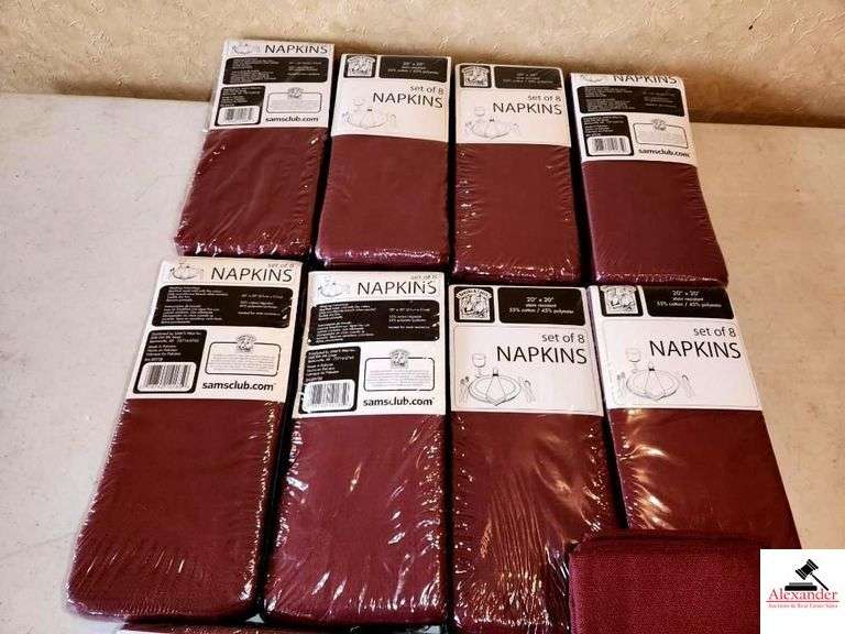 BAKERS & CHEFS CLOTH NAPKINS - STAIN RESISTANT - (75 TOTAL) NEW IN BAGS - 20 X 20 image