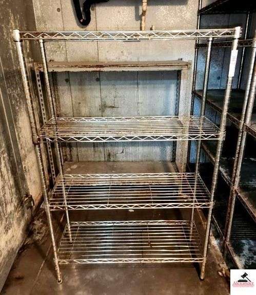 CHROME STORAGE RACK- 4 SHELF- 36" X 14" - METAL STORAGE RACK- 36" X 14" image