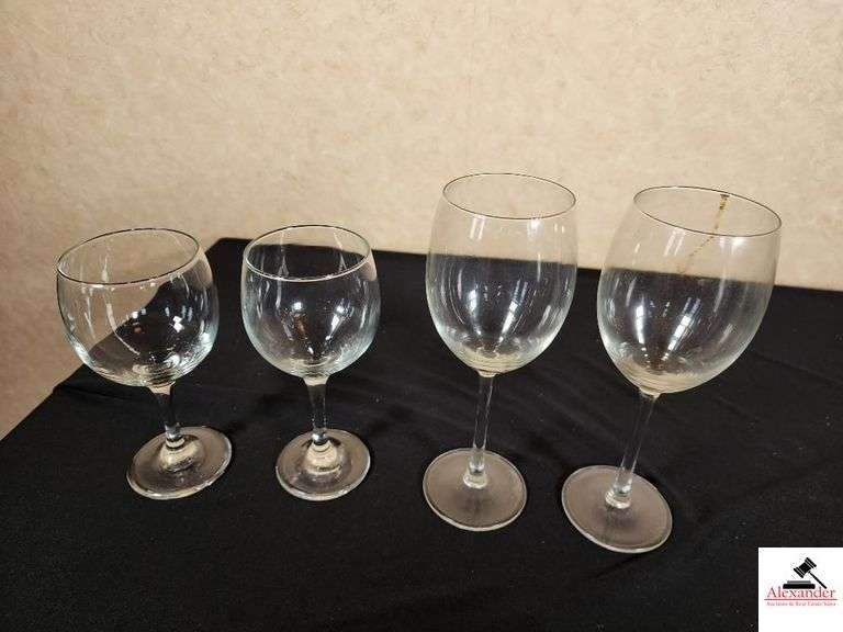 GORDEN CHAMPANE WINE GLASSES  - 16 OZ. (13)  & SMALLER STEMWARE GLASSES (18) image
