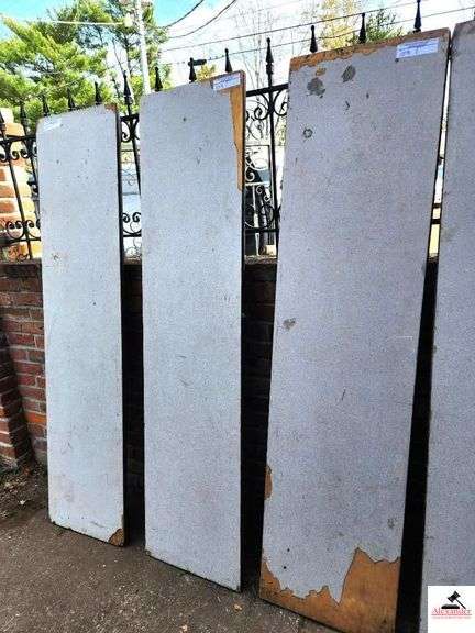 (7) WOOD TABLE SECTIONS - 2 W/PLAIN WOOD TOP - HAS DAMAGED -(GAP SHED) image