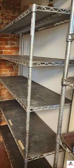 NSF CHROME STORAGE RACK-5 SHELF-14"X18"X  " SHOWS RUST AND SOME WEAR(UTILITY/KITCHEN) image