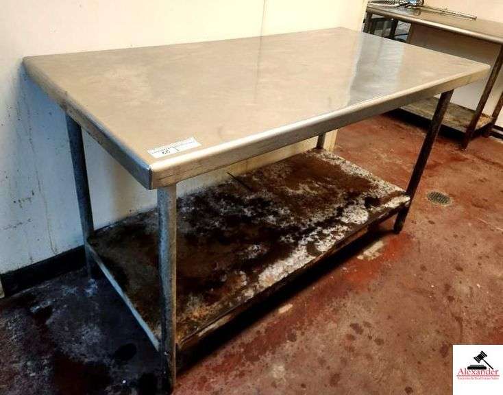 STAINLESS TABLE W/ LOWER GALVANIZED SHELF 60" X 30" X 35" (KITHCEN) image